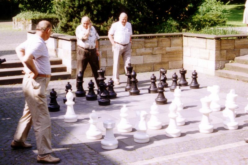 Schachreise 1986 U. Siegmund, H. Helmrich, W. Meyer